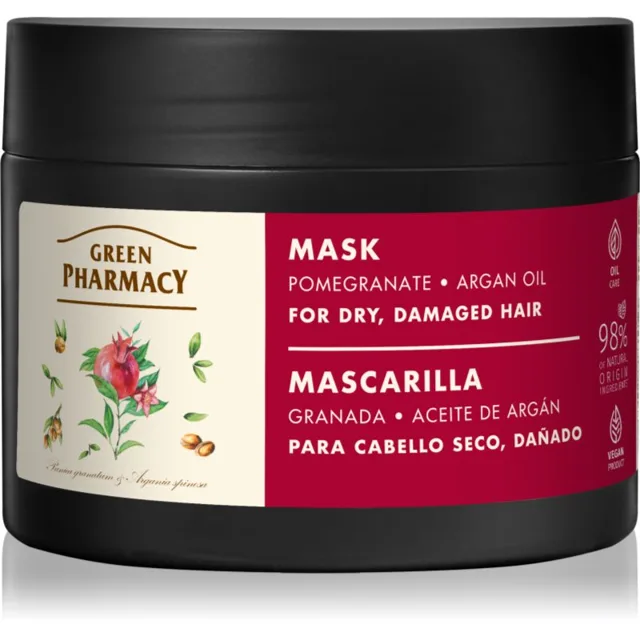 Green Pharmacy Argan Oil & Pomegranate Care Mask pečující maska pro poškozené vlasy 300 ml