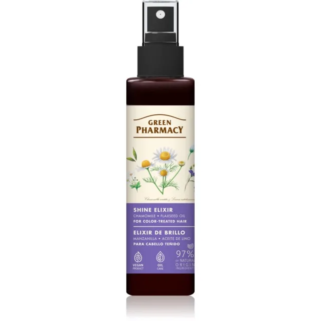 Green Pharmacy Chamomile & Flaxseed oil Elixir bezoplachový elixír pro barvené vlasy 150 ml