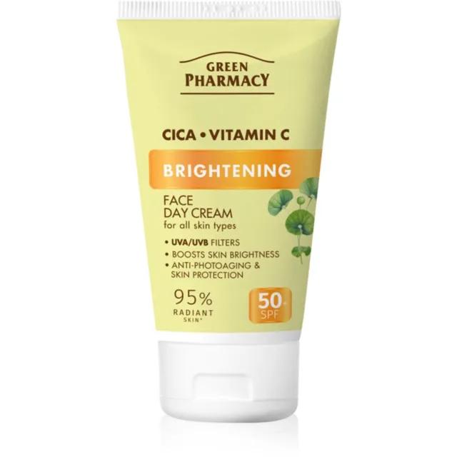 Green Pharmacy Cica + Vitamin C rozjasňující denní krém SPF 50+ 50 ml