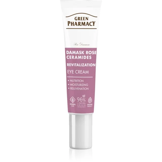 Green Pharmacy Damask Rose & Ceramides Eye Cream revitalizační oční krém 15 ml