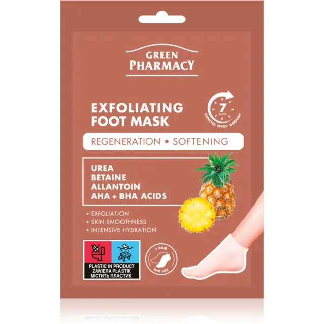Green Pharmacy Foot Care Exfoliating Foot Mask regenerační maska na nohy a nehty 2x20 ml