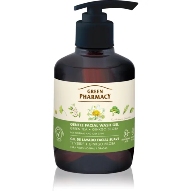 Green Pharmacy Green Tea Face Wash jemný čisticí gel pro mastnou a smíšenou pleť 270 ml