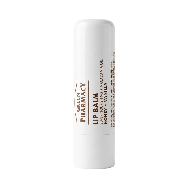 Green Pharmacy Honey Lip Balm, výživný balzám na rty, med a vanilka, 3,6 g (Bez krabice)