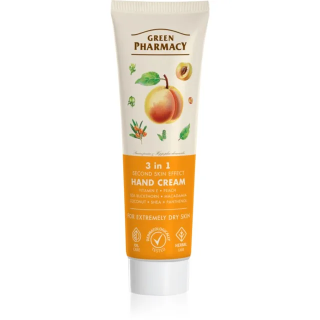 Green Pharmacy Peach krém na ruce a nehty pro suchou pokožku 100 ml