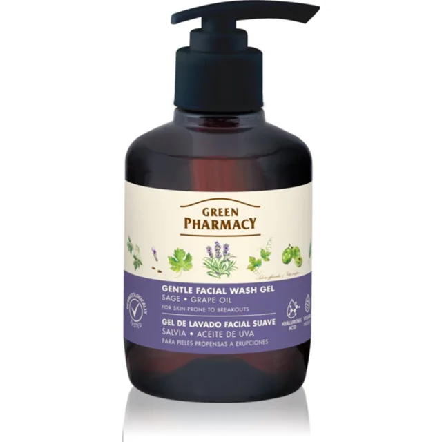 Green Pharmacy Sage & Thyme Face Wash jemný čisticí gel pro pleť se sklonem k podráždění 270 ml