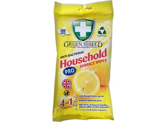 Green Shield čisticí ubrousky PRO antibakteriální 50 ks