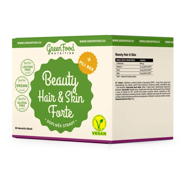 GREENFOOD NUTRITION Beauty hair & skin forte 150 kapslí + Pillbox