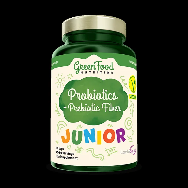 GREENFOOD NUTRITION Junior probiotics + prebiotic fiber 90 kapslí