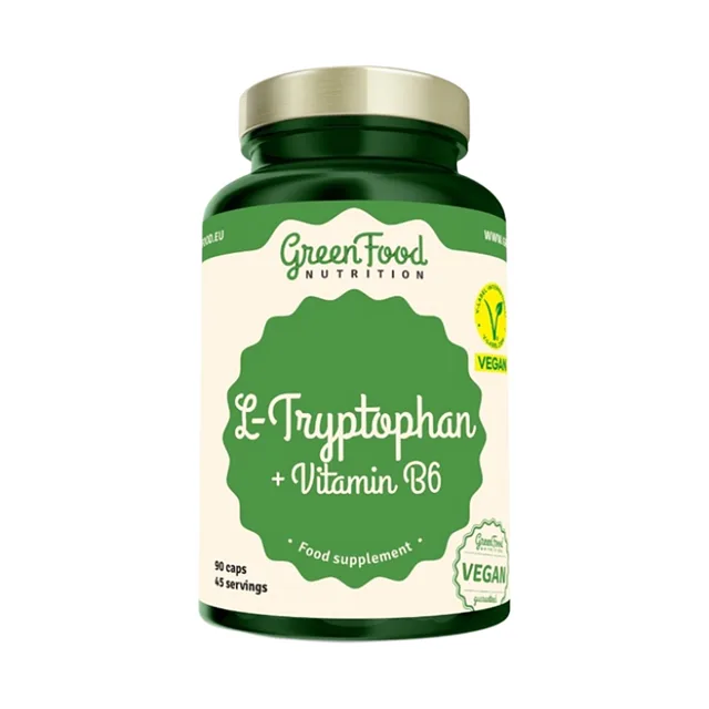 GREENFOOD NUTRITION L-tryptophan + vitamin B6 90 kapslí