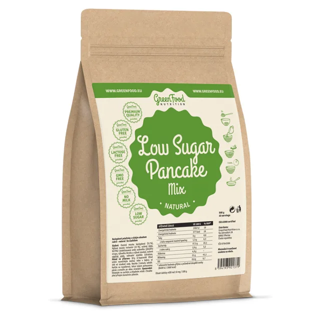 GREENFOOD NUTRITION Low Sugar Pancake Mix natural lívance  500 g