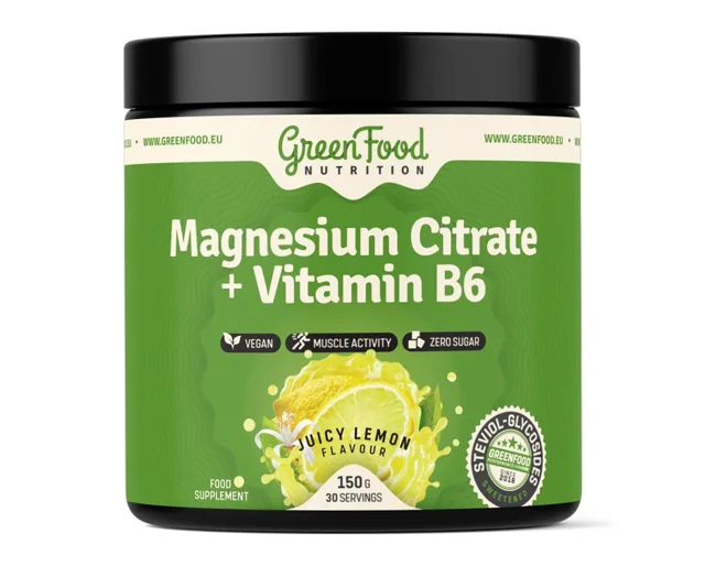 GreenFood Nutrition Magnesium Citrate + Vitamin B6 juicy lemon 150 g