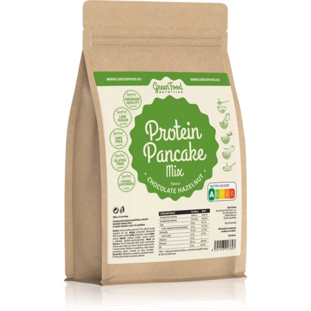 GreenFood Nutrition Protein Pancake Mix směs na přípravu palačinek s proteinem příchuť Chocolate & Hazelnut 500 g