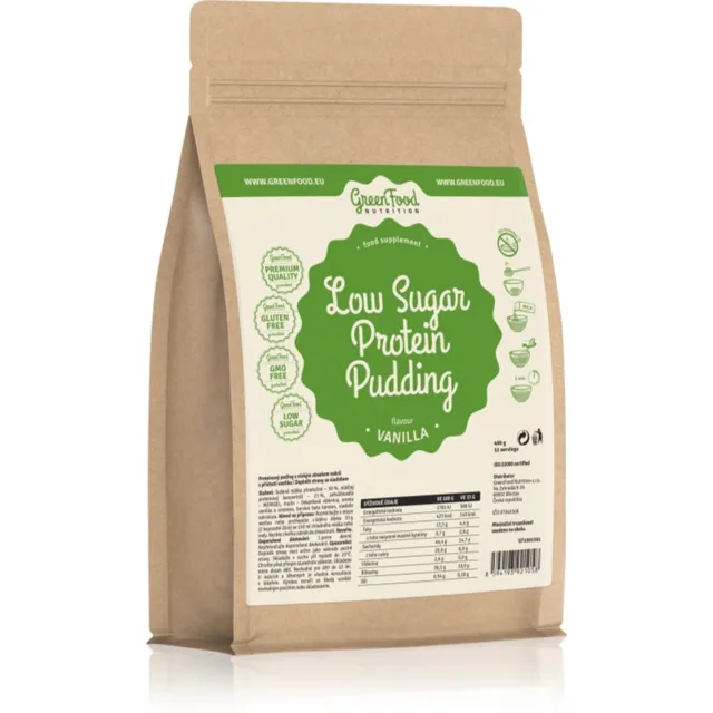GreenFood Nutrition Protein Pudding směs na přípravu pudingu s proteinem příchuť Vanilla 400 g