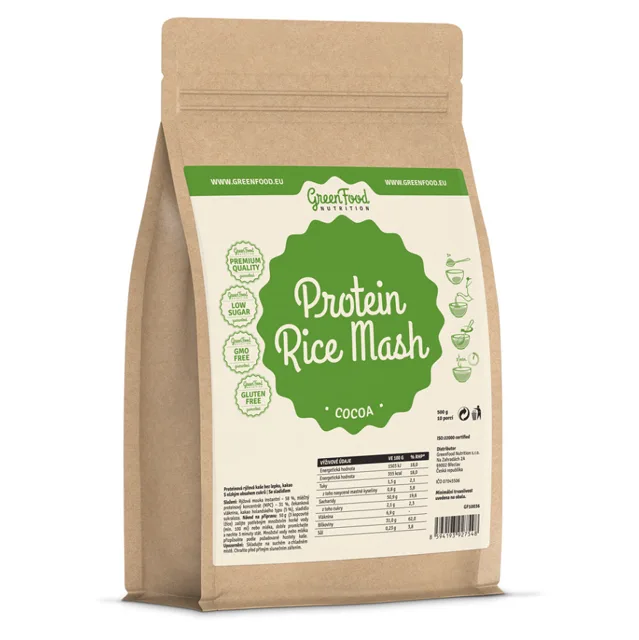GREENFOOD NUTRITION Proteinová rýžová kaše kakao 500 g