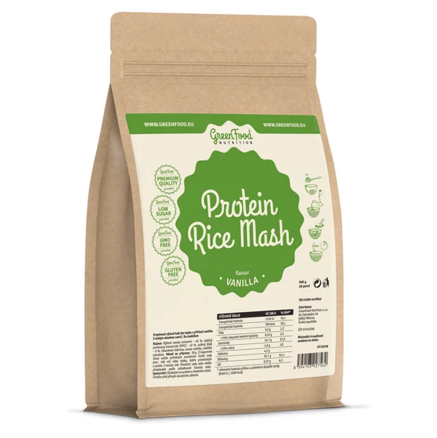 GREENFOOD NUTRITION Proteinová rýžová kaše vanilka 500 g