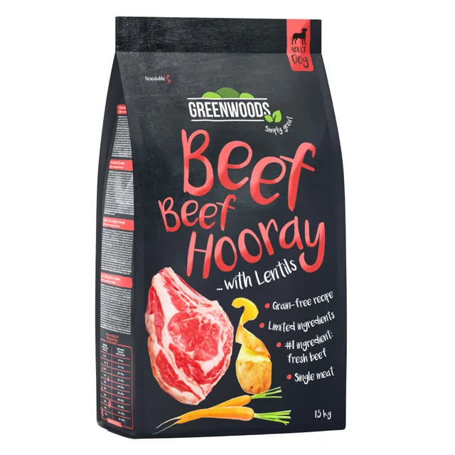 Greenwoods hovězí s čočkou, bramborami a karotkou 6 kg