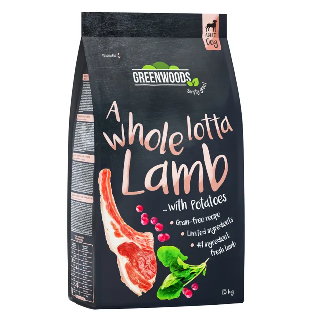 Greenwoods jehněčí s bramborami, špenátem a brusinkami 12 kg