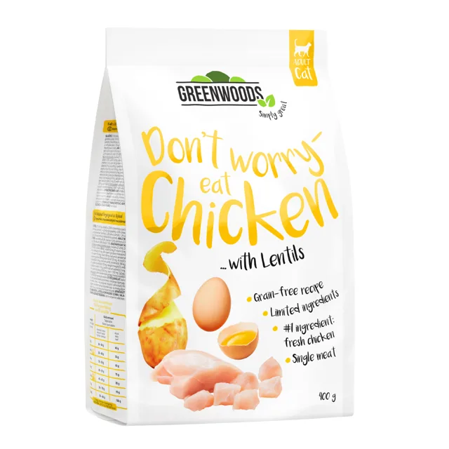 Greenwoods kuře s čočkou, bramborami a vejcem 3 kg