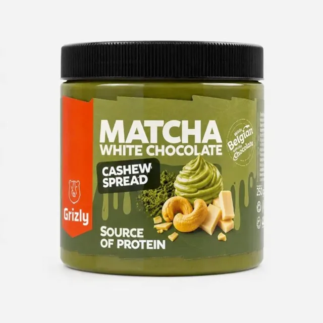 Grizly Kešu krém Matcha & White Chocolate ořechová pomazánka 250 g