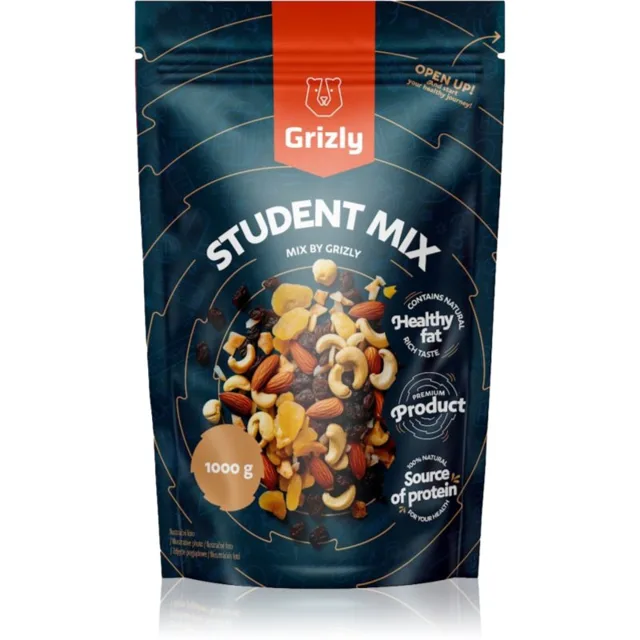 Grizly Studentská směs směs ořechů a sušených plodů 1000 g