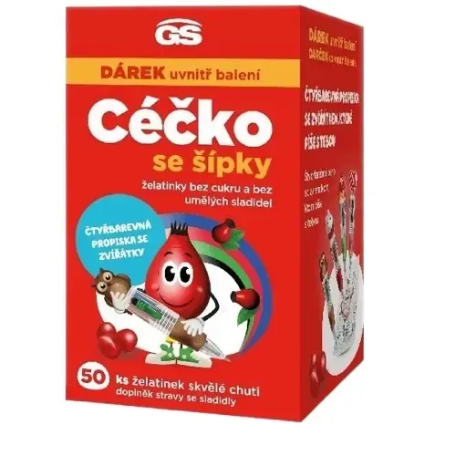 GS Céčko se šípky želatinky bez cukru 50 ks + dárek