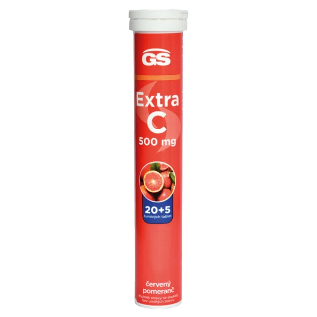 GS Extra C 500 mg červený pomeranč 20 + 5 šumivých tablet