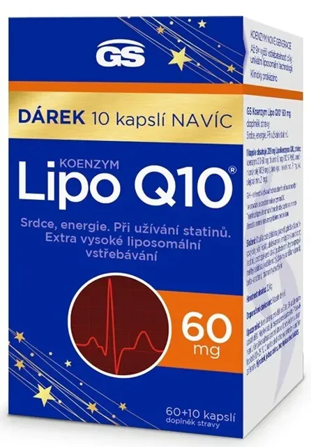GS Koenzym Lipo Q10 60mg 2024 60+10 kapslí