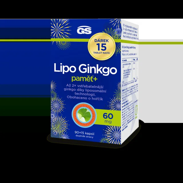 GS Lipo Ginkgo paměť+ 60 mg 90+15 kapslí