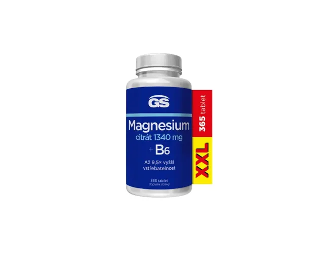 GS Magnesium citrát 1340mg+B6 365 tablet