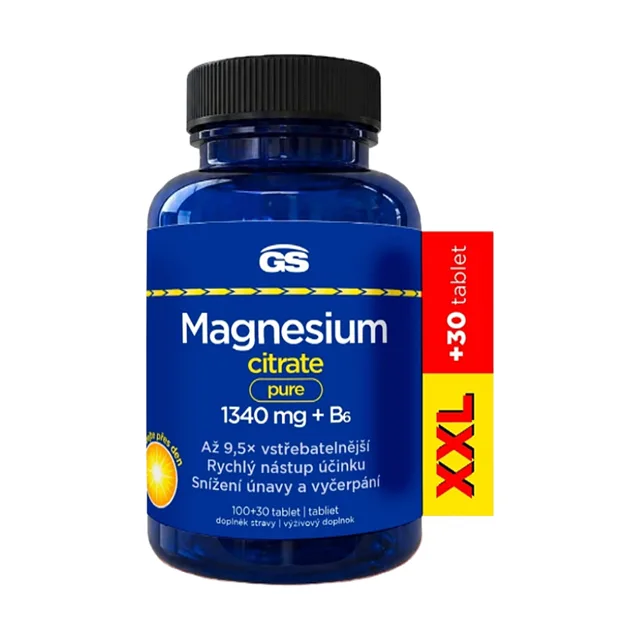 GS Magnesium citrate pure 1340 mg + XXL B6 100 + 30 tablet