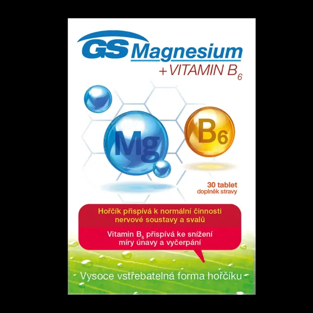 GS Magnesium s vitaminem B6, doplněk stravy 30 ks