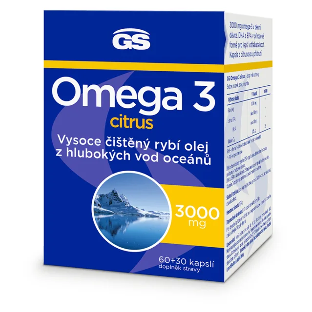 GS Omega 3 citrus 3000 mg 60 + 30 kapslí