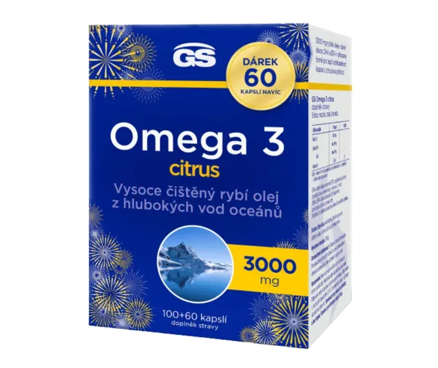 GS Omega 3 citrus 3000mg cps.100+60 dárek