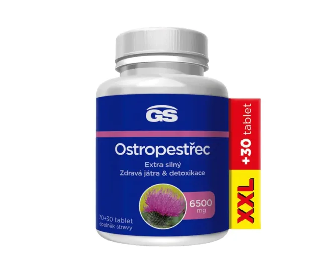 GS Ostropestřec 6500 mg XXL 100 tablet
