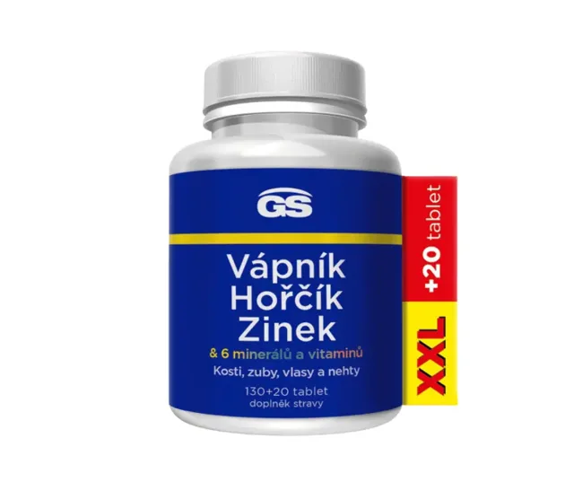 GS Vápník hořčík zinek 130+20 kapslí