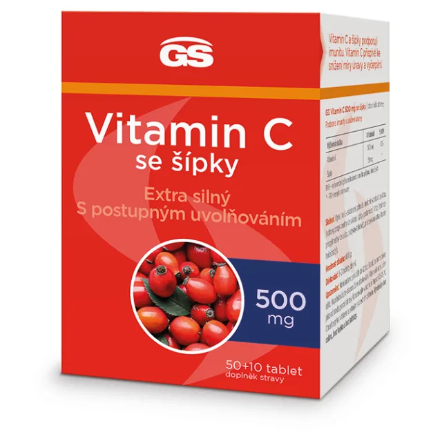GS Vitamin C 500 mg se šípky 50 + 10 tablet