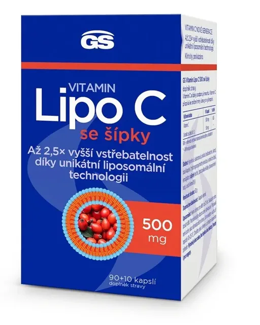 GS Vitamin Lipo C 500mg se šípky 90 + 10 kapslí