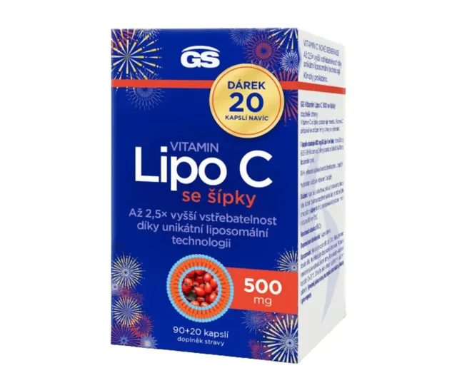 GS Vitamin Lipo C 500mg se šípky 90+20 kapslí dárek
