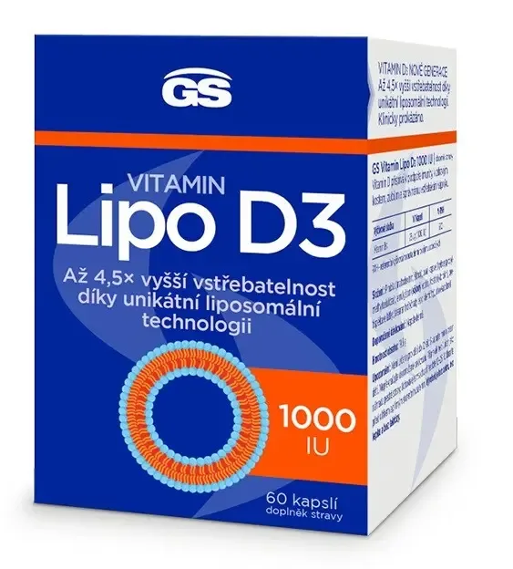 GS Vitamin Lipo D3 1000 IU 60 kapslí
