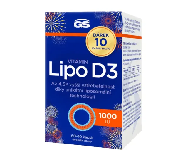 GS Vitamin Lipo D3 1000 IU 70 kapslí