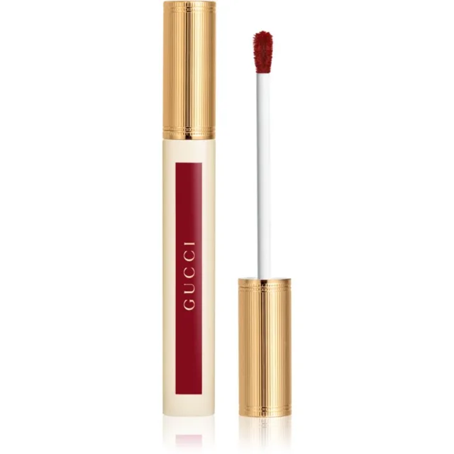 Gucci Gucci Beauty Glow Oil-In-Water Tint Liquid Lipstick lesklá hydratační tekutá rtěnka odstín 129 Paula Maple 6.5 ml