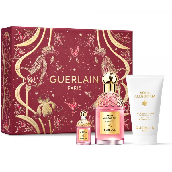 Guerlain Aqua Allegoria Forte Florabloom dárková sada (parfémová voda 75 ml + tělové mléko 75 ml + miniatura 7,5 ml)