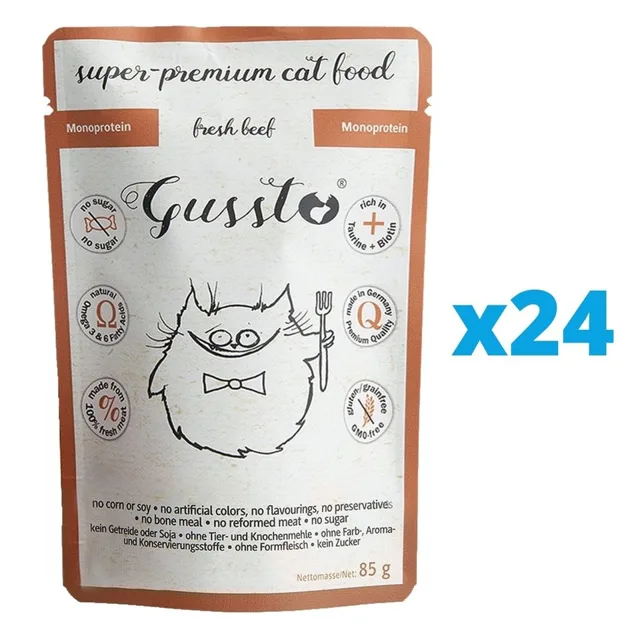 GUSSTO Cat Fresh Beef  24x85 g