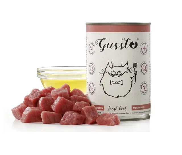 GUSSTO Cat Fresh Beef 400g hovězí konzerva pro kočky