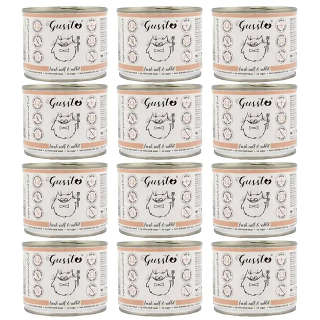 GUSSTO Cat Fresh Calf &amp; Rabbit 12x200 g