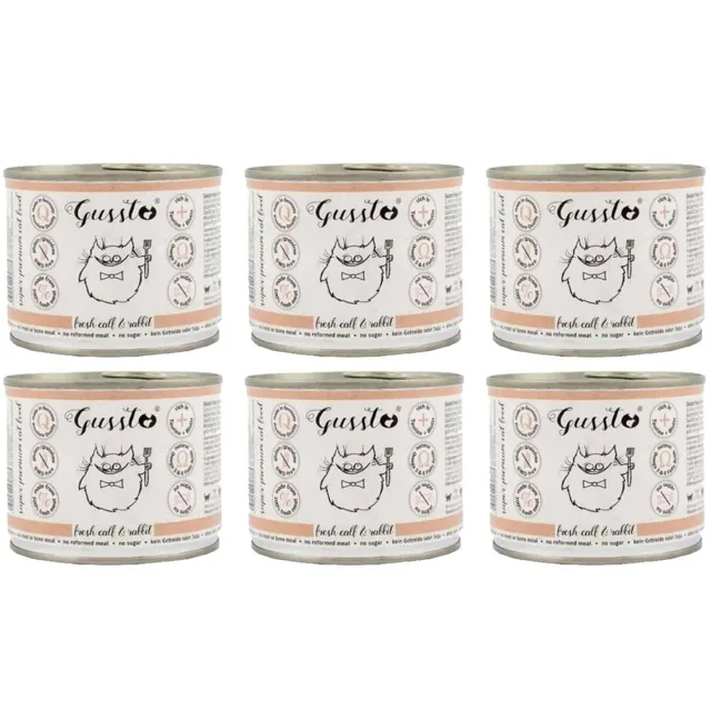 GUSSTO Cat Fresh Calf &amp; Rabbit  6x200 g