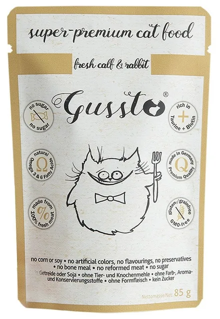 GUSSTO Cat Fresh Calf &amp; Rabbit  85g kapsička pro kočky