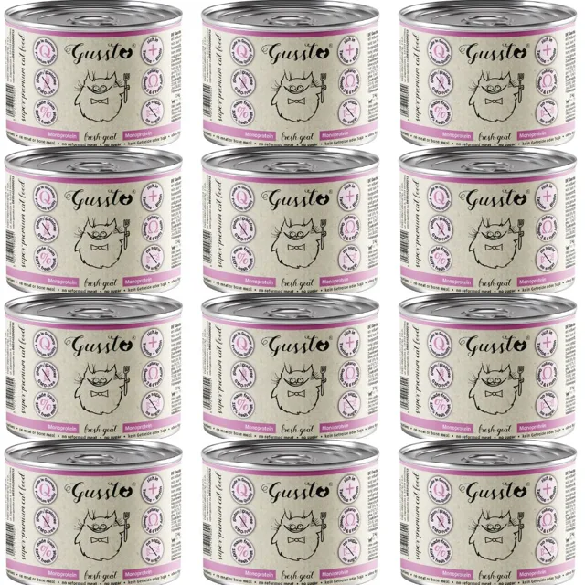 GUSSTO Cat Fresh Goat mokré krmivo pro kočky s kozím masem 12x200g