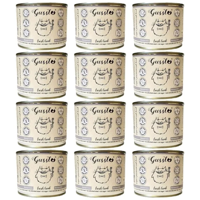 GUSSTO Cat Fresh Lamb 12x200 g