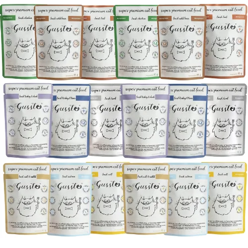 GUSSTO Cat Fresh Mix příchutí mokré krmivo pro kočky 18x85 g